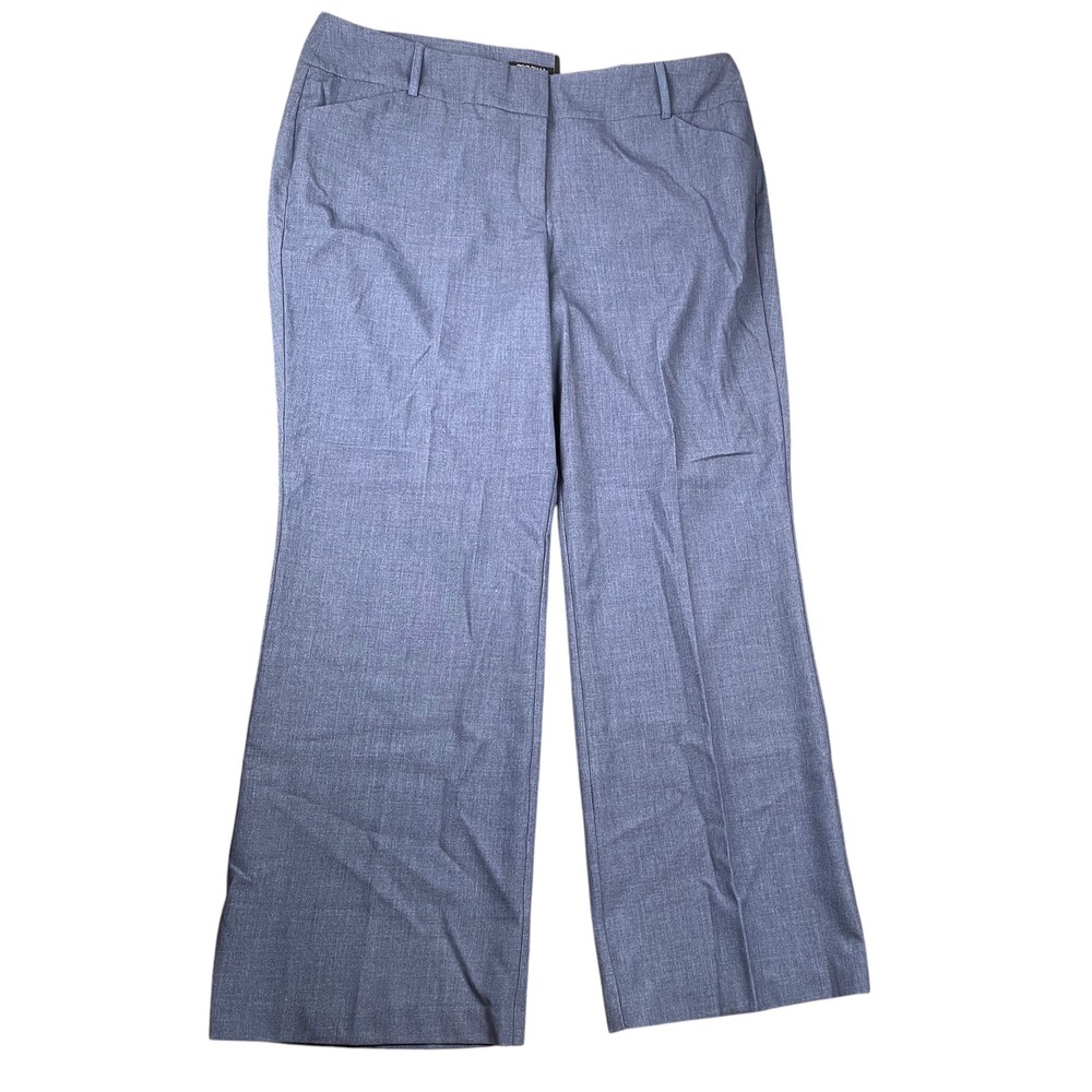 Roz & Ali Dressbarn Women 18W Blue Gray Wide Leg Slimming Dress Pants NWT Snag
